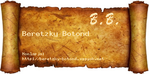 Beretzky Botond névjegykártya